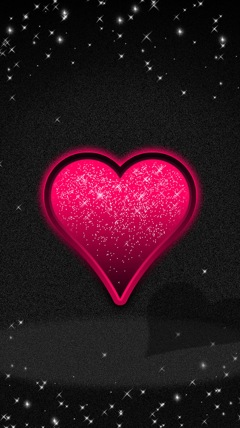 Sparkle heart, black, heart, red, sparkle, HD phone wallpaper | Peakpx