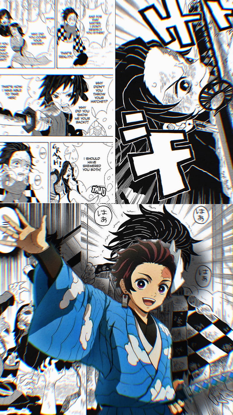 Manga tanjiro, anime, demonslayer, HD phone wallpaper