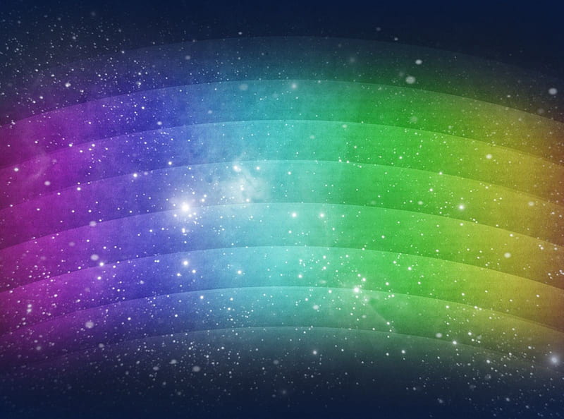 rainbow in space, colorful, stars, rainbow, space, HD wallpaper