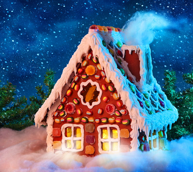 Christmas House, christmas time, ginger bread house, HD wallpaper