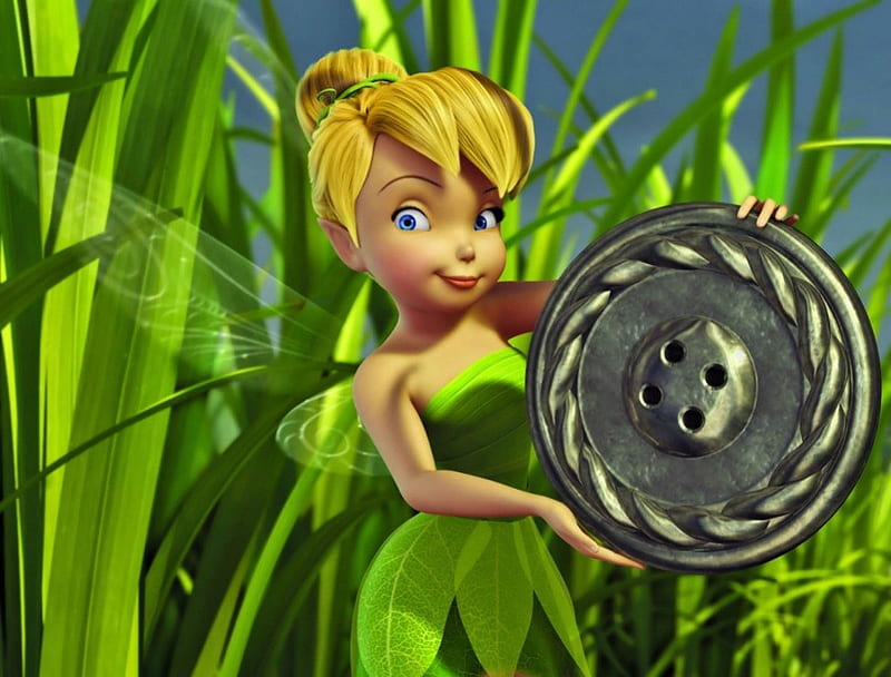 Tinkerbell 3, yellow, white, silver, green, HD wallpaper