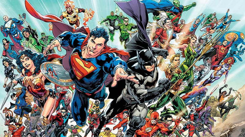 Batman, Superman, Green Lantern, Flash, Comics, Harley Quinn, Dc Comics, Hal Jordan, Aquaman, Nightwing, Shazam (Dc Comics), Wonder Woman, Batgirl, Supergirl, Cyborg (Dc Comics), Firestorm (Dc Comics), Starfire (Dc Comics), Robin (Dc Comics), Blue Beetle (Dc Comics), Jaime Reyes, Raven (Dc Comics), Lex Luthor, Batwoman, Green Arrow, Katana (Dc Comics), Martian Manhunter, Swamp Thing, Deadman (Dc Comics), Atom (Dc Comics), Wally West, Damian Wayne, Tim Drake, Barry Allen, Jason Todd, Red Hood, J'onn J'onzz, Vixen (Dc Comics), Freddy man (Dc Comics), John Stewart (Green Lantern), Mera (Dc Comics), Superboy, Guy Gardner, Big Barda, Billy Batson, Kate Kane, Lois Lane, Simon Baz, John Constantine, Superwoman, Artemis (Wonder Woman), Bumblebee (Dc Comics), Jessica Cruz (Green Lantern), Dc: Rebirth, Wallace West, Jon Kent, Super Man (Dc Comics), Eugene Choi (Dc Comics), Lady Shazam (Dc Comics), Shazam Jr (Dc Comics), HD wallpaper
