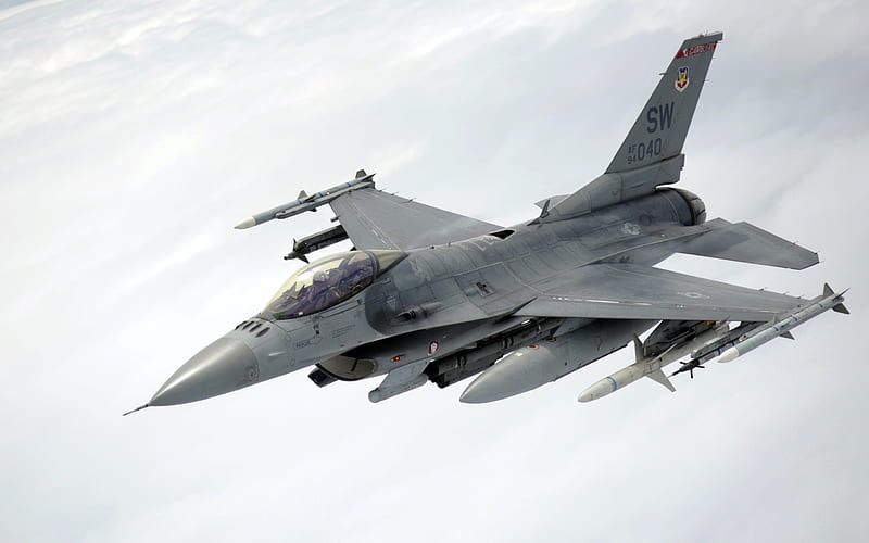 F-16, fighter, military aircraft, General Dynamics F-16, Fighting Falcon, HD wallpaper