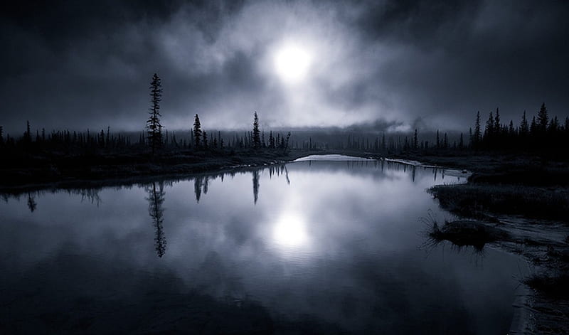 Invisible, nature, moon, lake, HD wallpaper | Peakpx