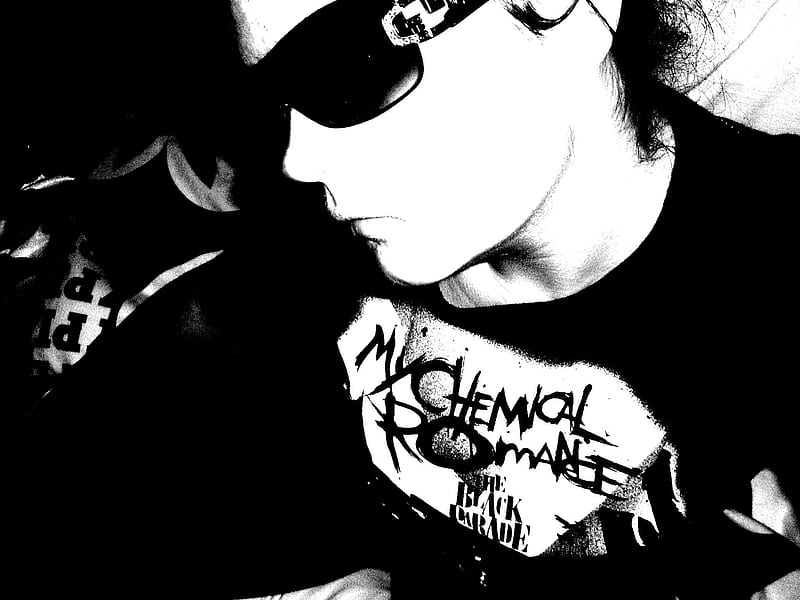 My Chemical Romance Fan, emo, music, band, black, white, abstract, my chemical romance, HD wallpaper