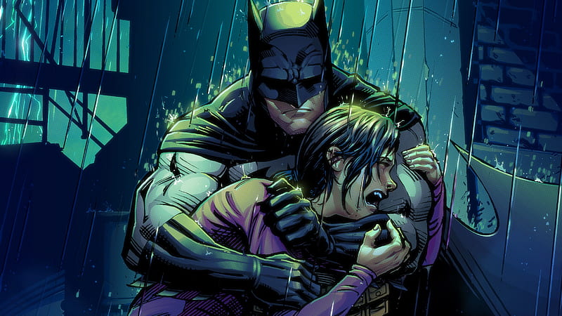 Robin Crying In Batman Arms, robin, batman, superheroes, artist, artwork, digital-art, HD wallpaper