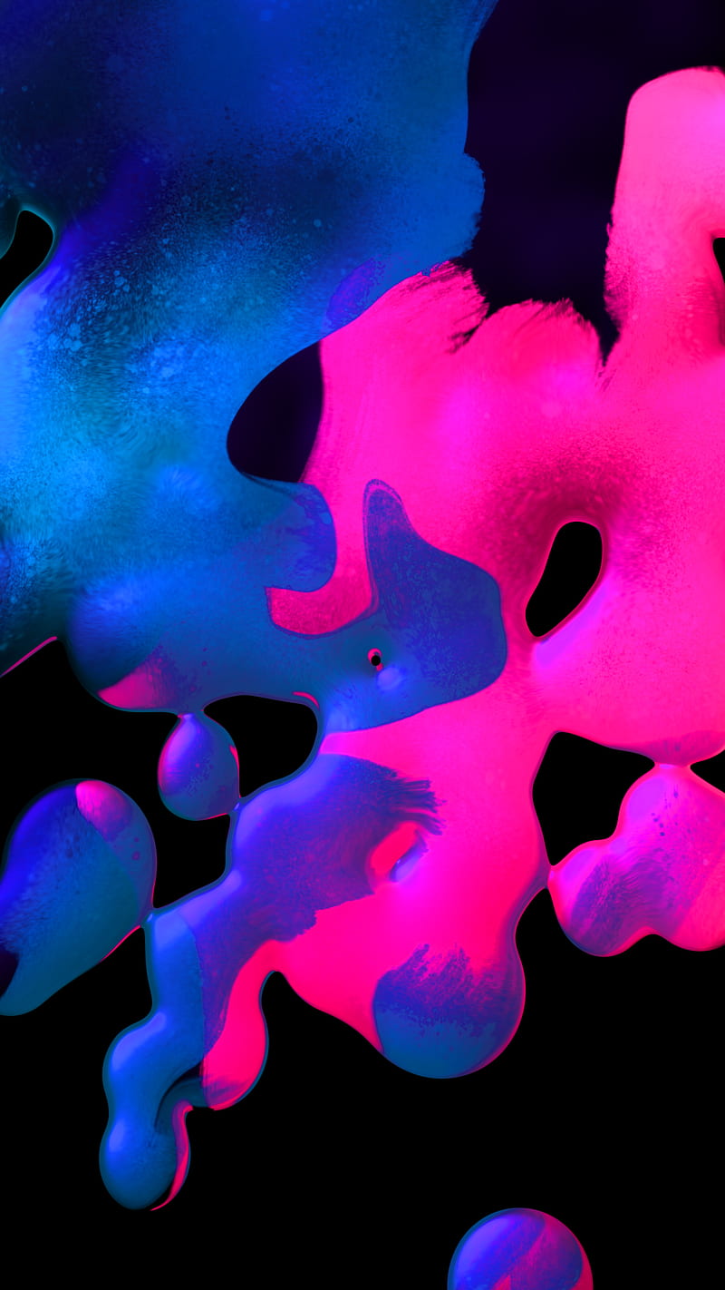 Melt Art, Electric, abstract, amoled, black, blue, colorful, digital, oled, pink, vibrant, HD phone wallpaper