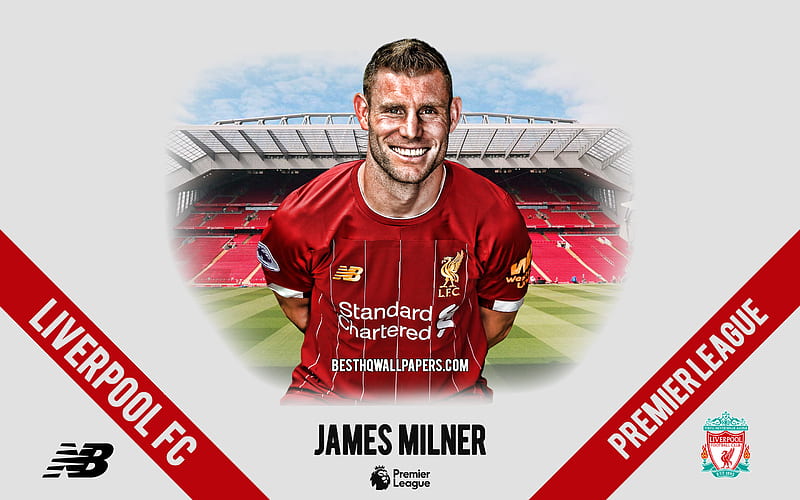 James Milner, Liverpool FC, portrait, English footballer, midfielder, 2020 Liverpool uniform, Premier League, England, Liverpool FC footballers 2020, football, Anfield, HD wallpaper