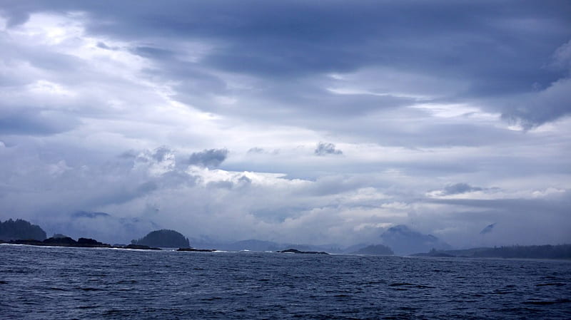 The Coast off of Torfino, Sea, Wild, Torfino, Clouds, HD wallpaper