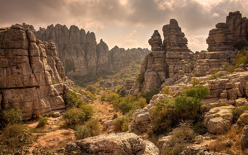Rocky canyon-Retina landscape, HD wallpaper