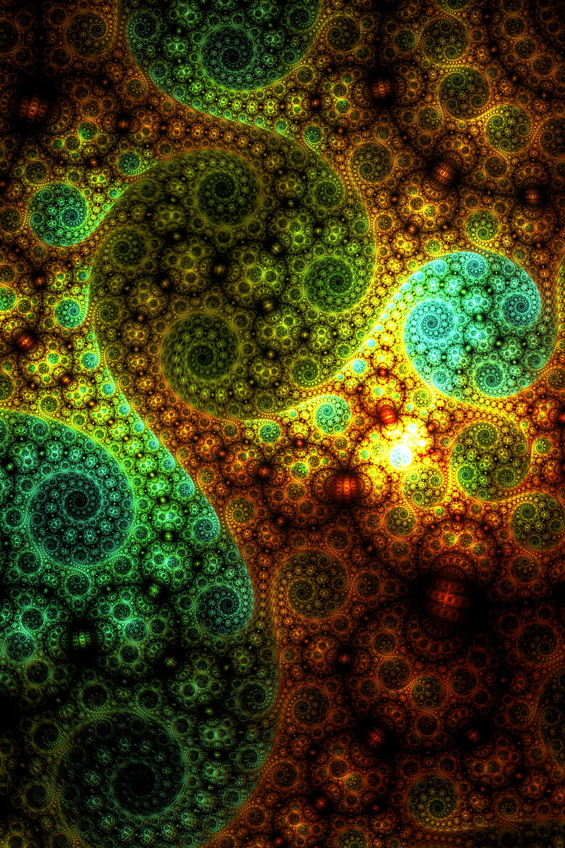 fractal, pattern, spiral, twisted, multicolored, HD phone wallpaper