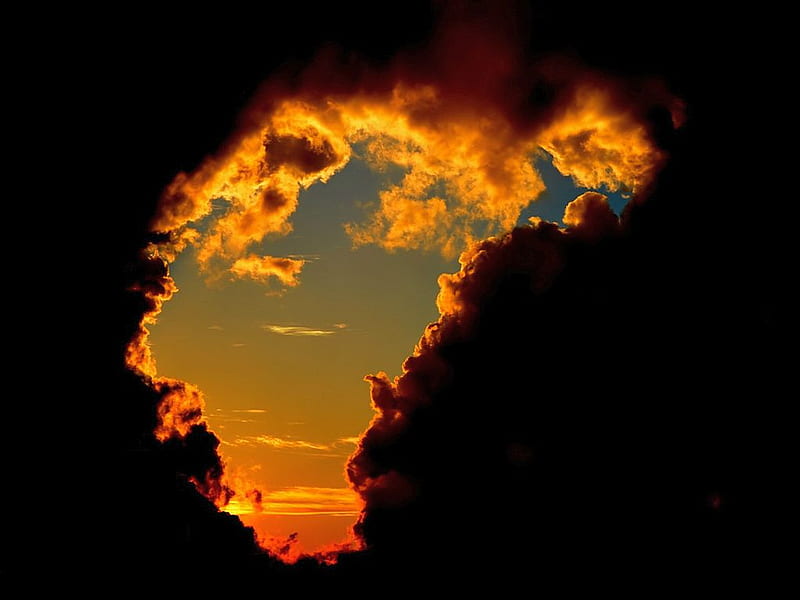 Sunset-Dark-Clouds, dark, bonito, sunset, clouds, HD wallpaper