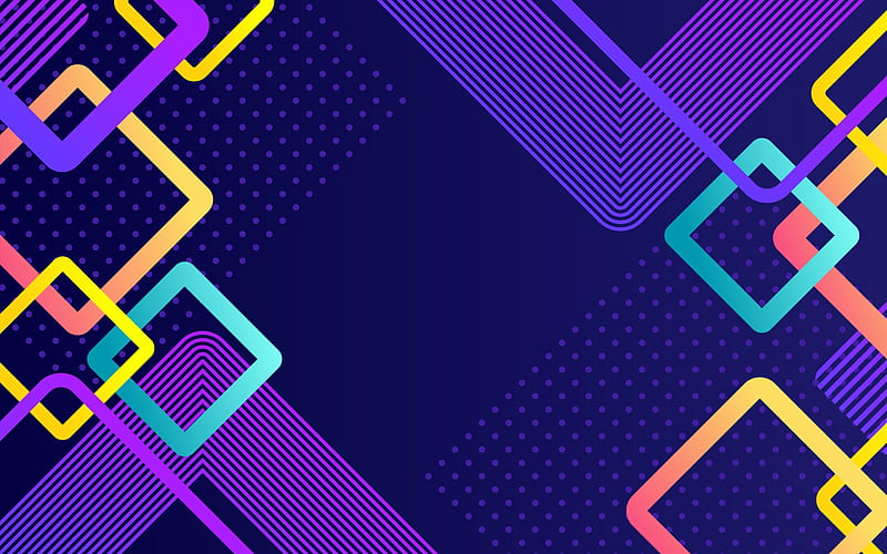 multicolored smeared lines, violet abstract backgrounds, material design, abstract lines, creative, geometric shapes, arrows, colorful material design, strips, geometry, violet backgrounds, HD wallpaper