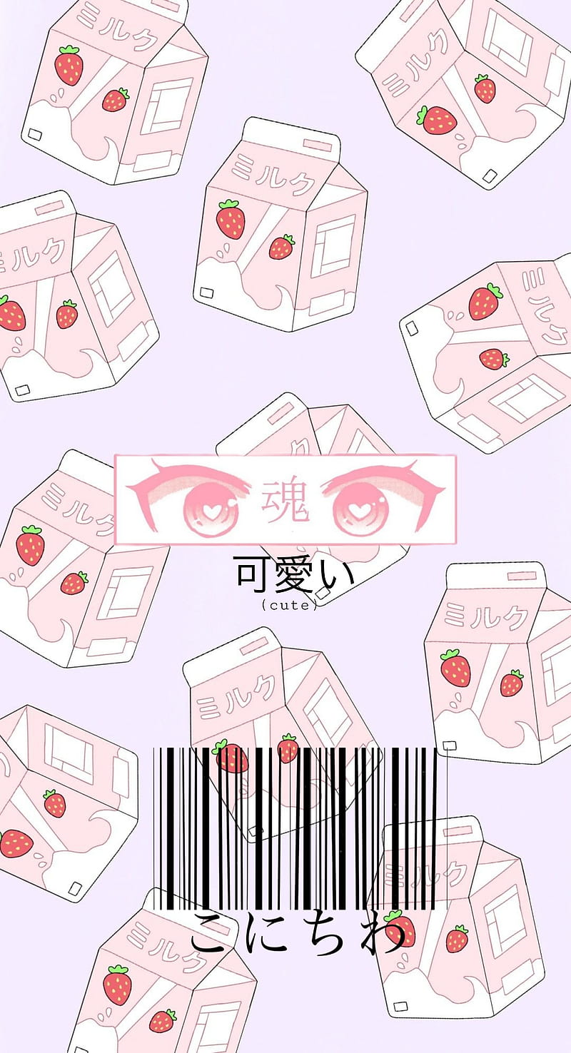 Strawberry milk, cute, anime, HD phone wallpaper