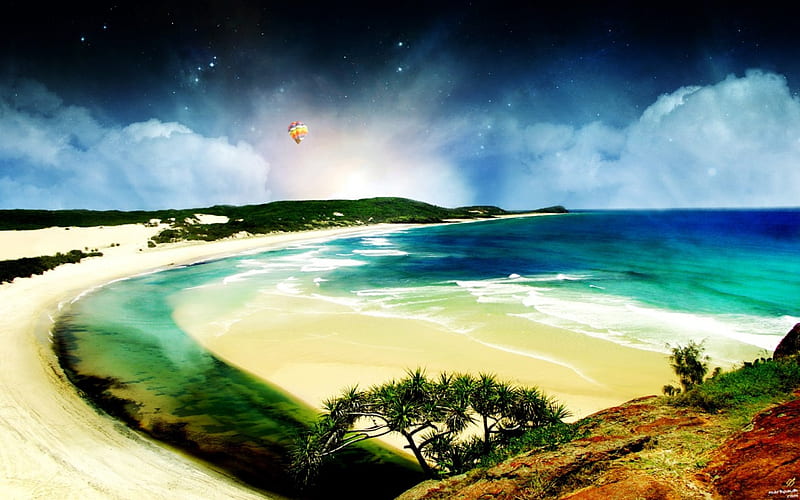 Shore, beach, nature, calm, landscape, HD wallpaper | Peakpx