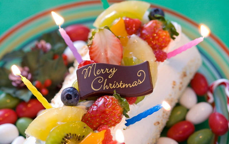 Merry Christmas, cake, Christmas, sweets, food, HD wallpaper | Peakpx