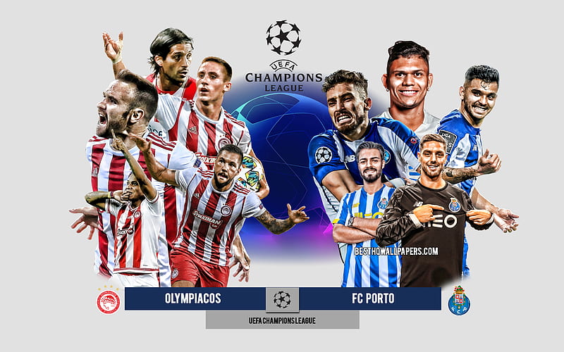 Olympiacos vs FC Porto, Group C, UEFA Champions League, Preview, promotional materials, football players, Champions League, football match, Olympiacos, FC Porto, HD wallpaper