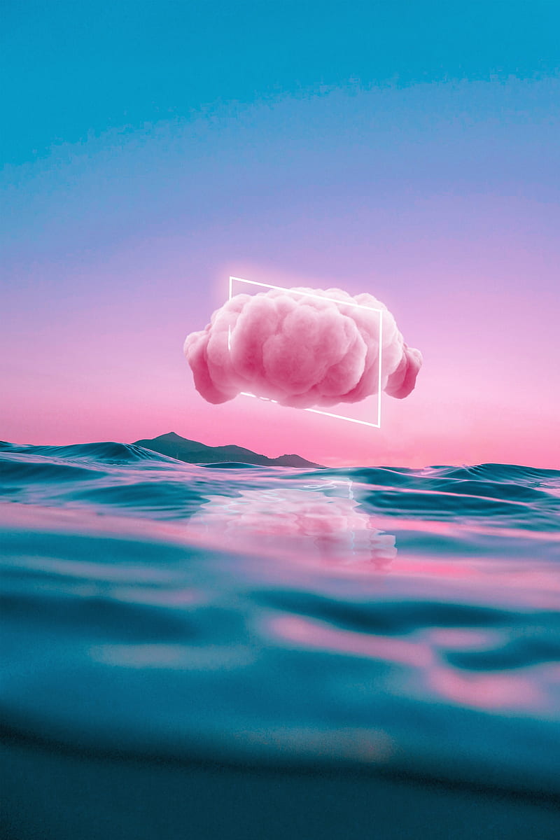 Pink sky cloud, cloud, love, ocean, pink, pink atmosphere, pink cloud, pink sky, pink sunset, vibe, HD phone wallpaper