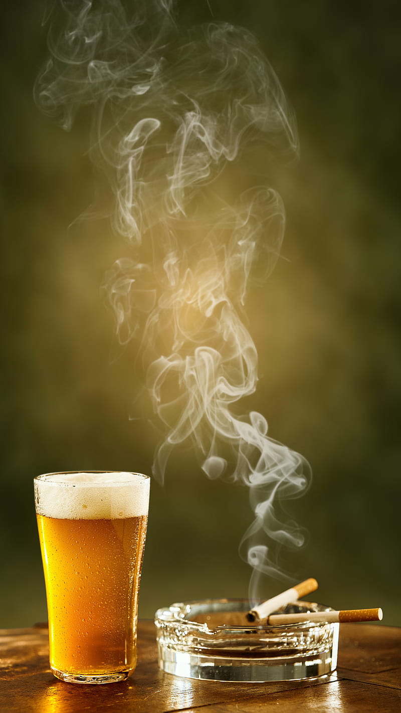 cig and beer, AMAZING, cigarette, fog, smoke, HD phone wallpaper