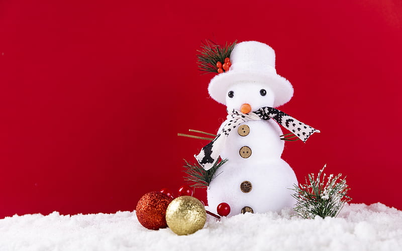 Snowman toy 2019 New Year Merry Christmas, HD wallpaper