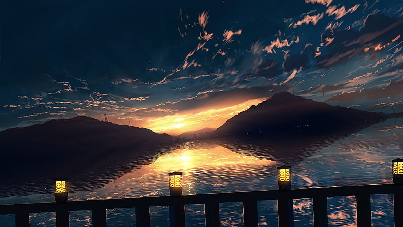 Hill Horizon Sunset, HD wallpaper