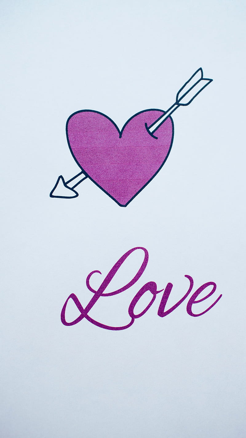 Love heart , arrow, HD phone wallpaper