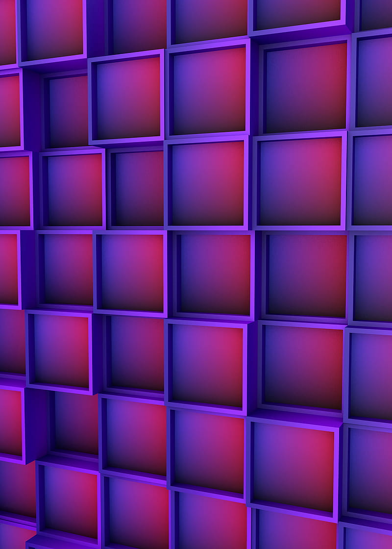 texture, squares, purple, 3d, volume, HD phone wallpaper