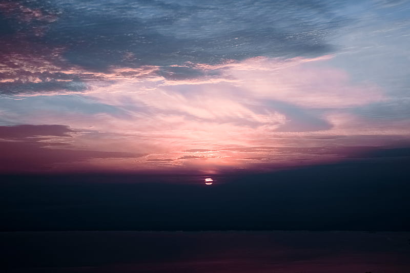 Sunset Under Clouds Sea , sunset, clouds, sea, dusk, dawn, nature, HD wallpaper