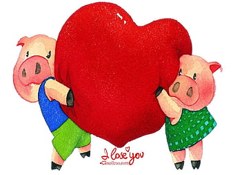 Gran amor, cerdo, grande, amor, corazón, Fondo de pantalla HD | Peakpx
