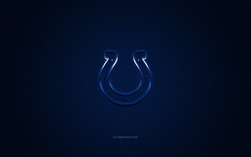 Indianapolis Colts, American football club, NFL, blue logo, blue carbon fiber background, american football, Indianapolis, Indiana, USA, National Football League, Indianapolis Colts logo, HD wallpaper