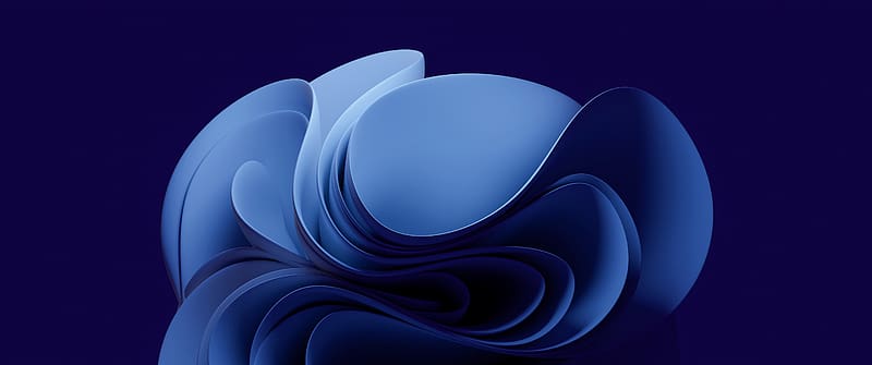 Windows 11 Blue Abstract Dark Mode 4K Wallpaper