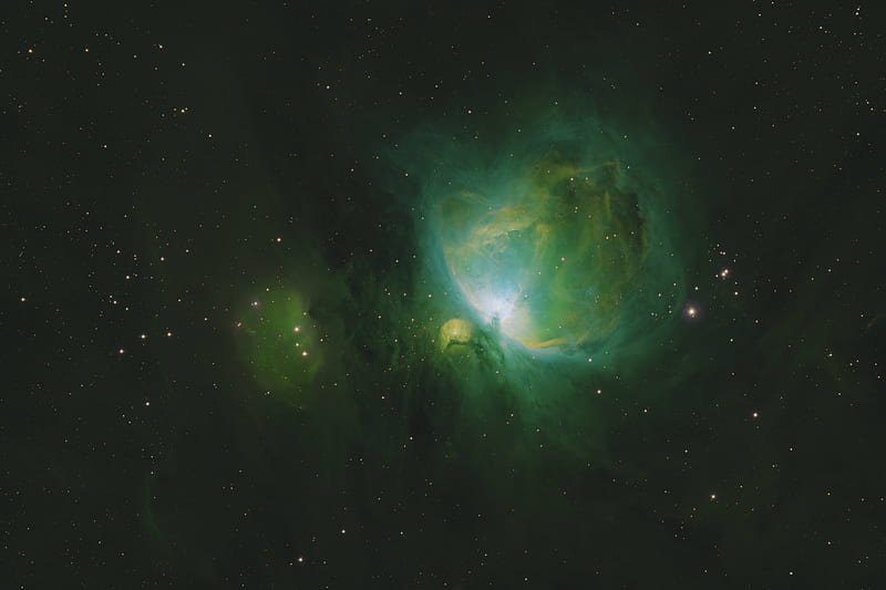 nebula, glow, stars, space, green, HD wallpaper