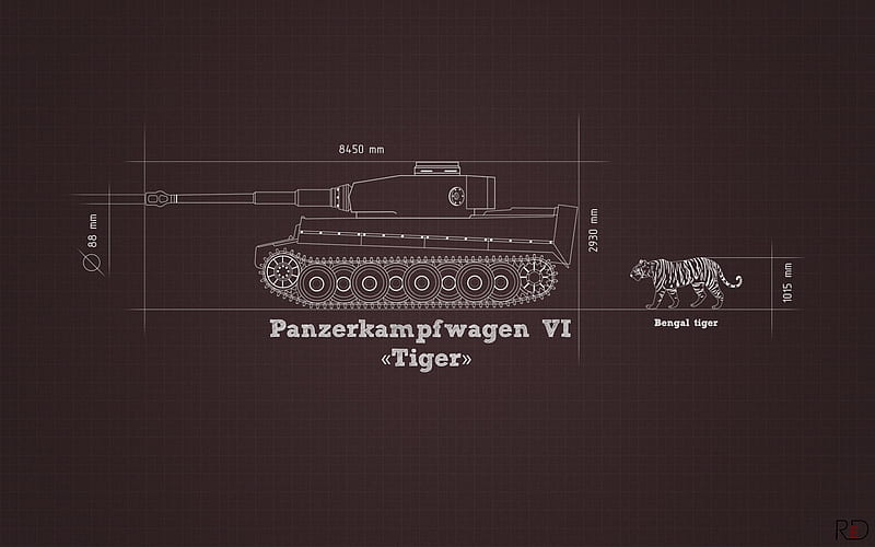 Military Tank Blueprints, tank, artist, digital-art, HD wallpaper