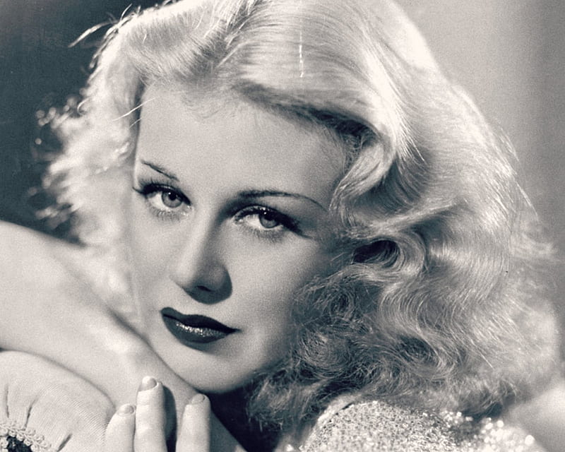 Ginger Rogers, black, blonde, woman, girl, bw, actress, beauty, face, white, HD wallpaper