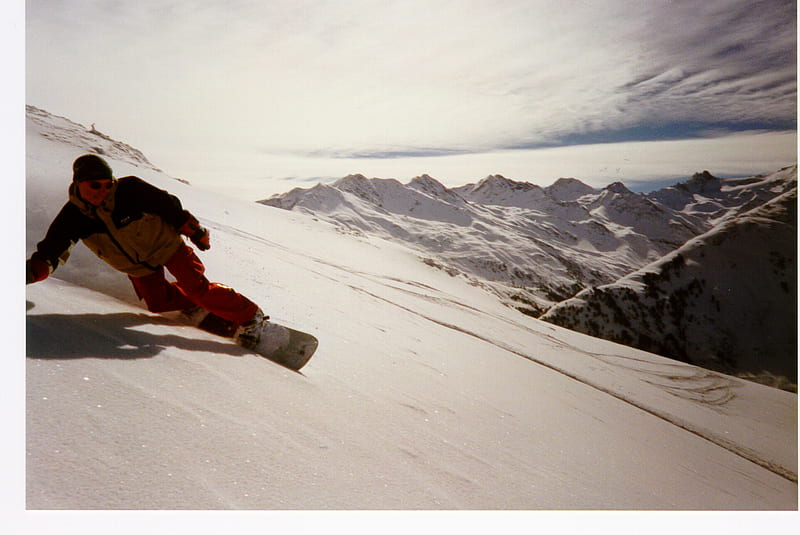 On The Mountain, mountain, powder, snow, snowboarding, HD wallpaper