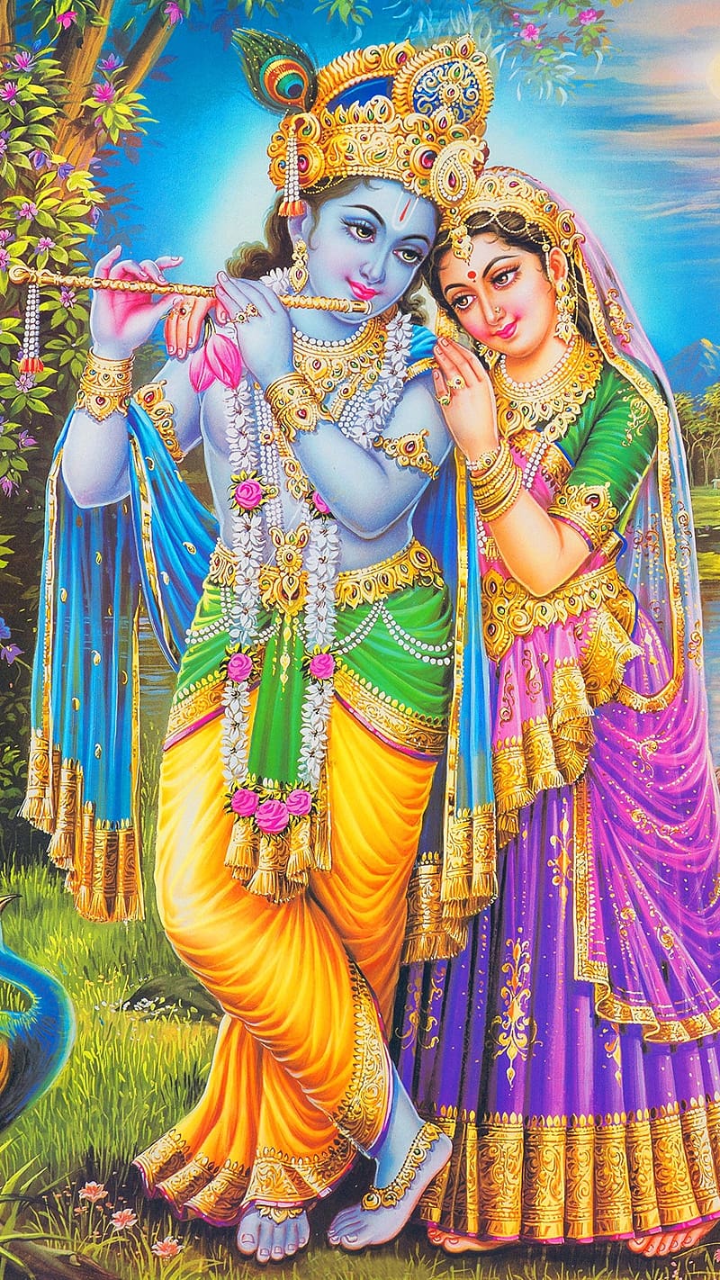 Shri Krishna, Standing With Radha, sri krishna, lord, god, radha ...