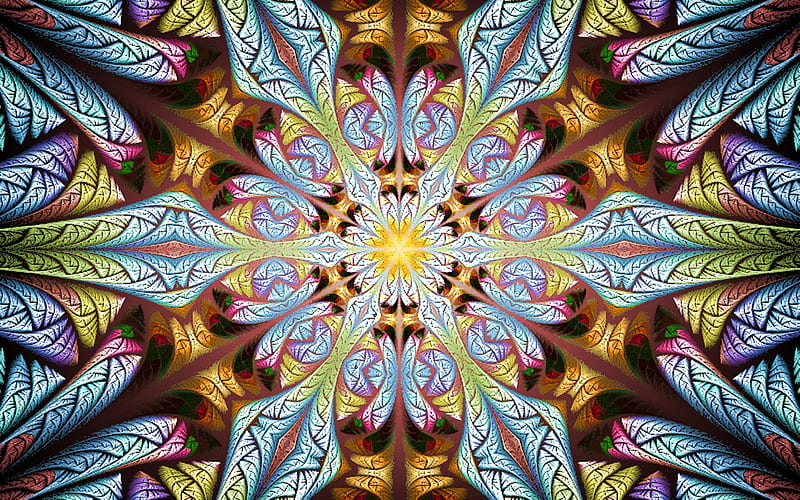 Washed Out Mandala, mandala, digital art, abstract, fractal, HD wallpaper