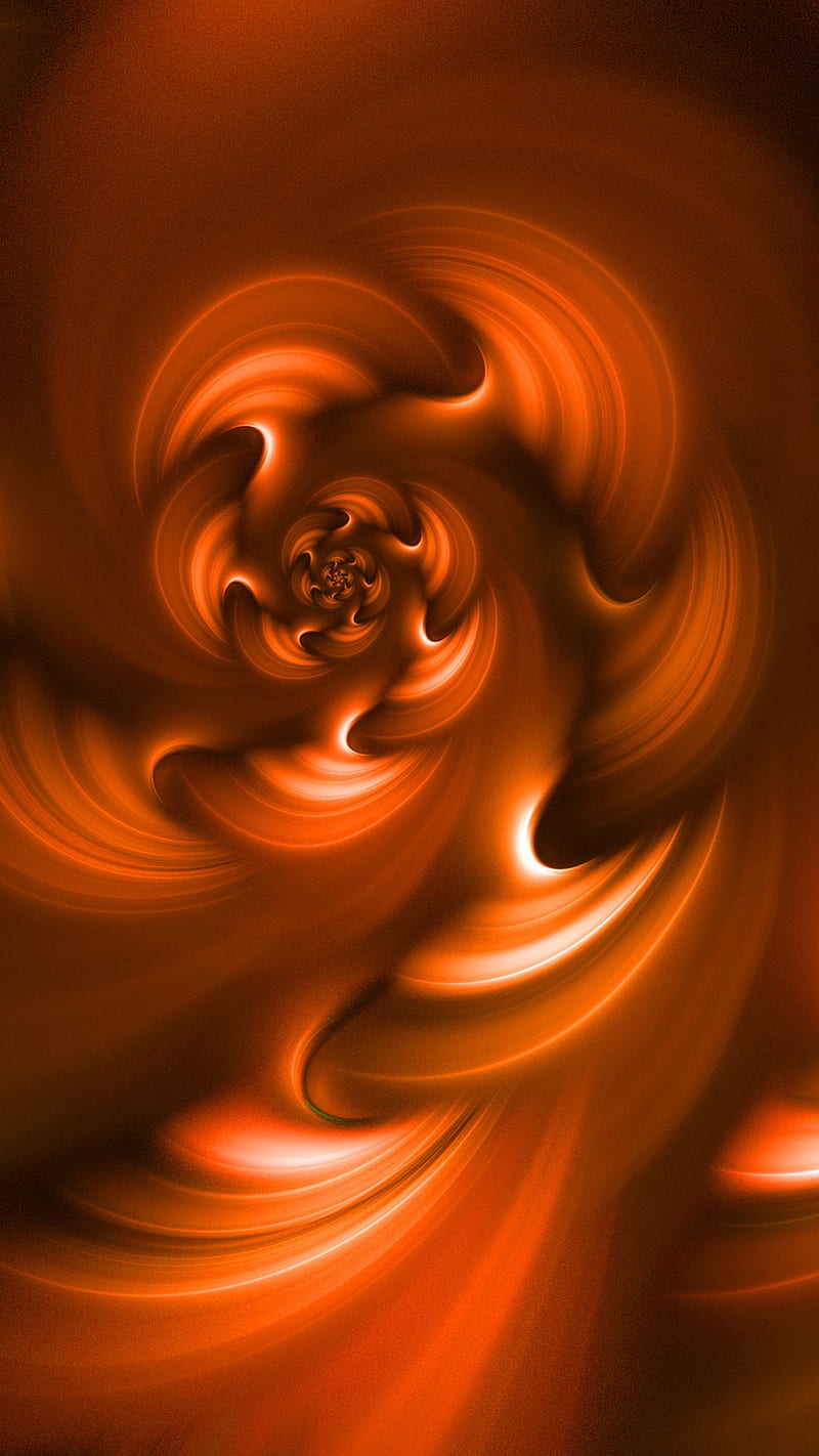 fractal, glow, swirling, fiery, spiral, HD phone wallpaper