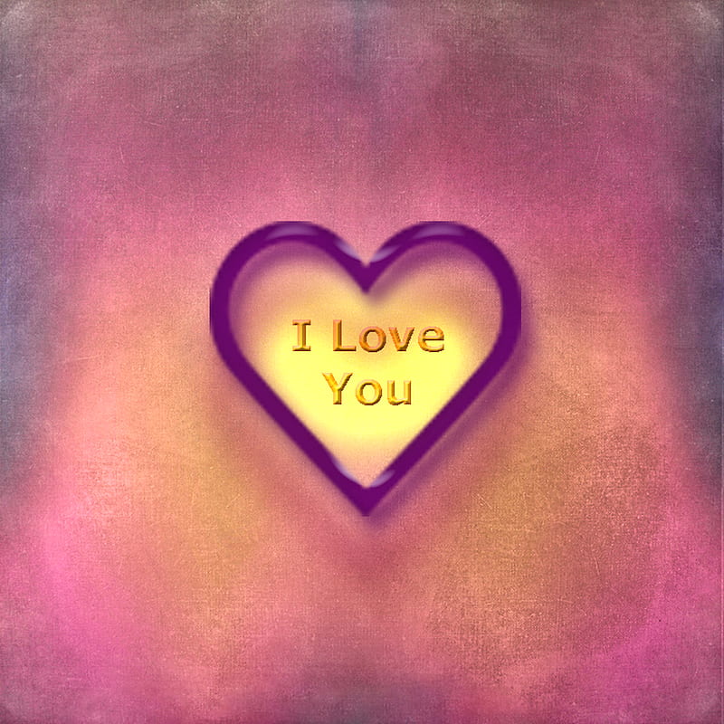 I Love You, heart, pink, purple, romance, HD phone wallpaper