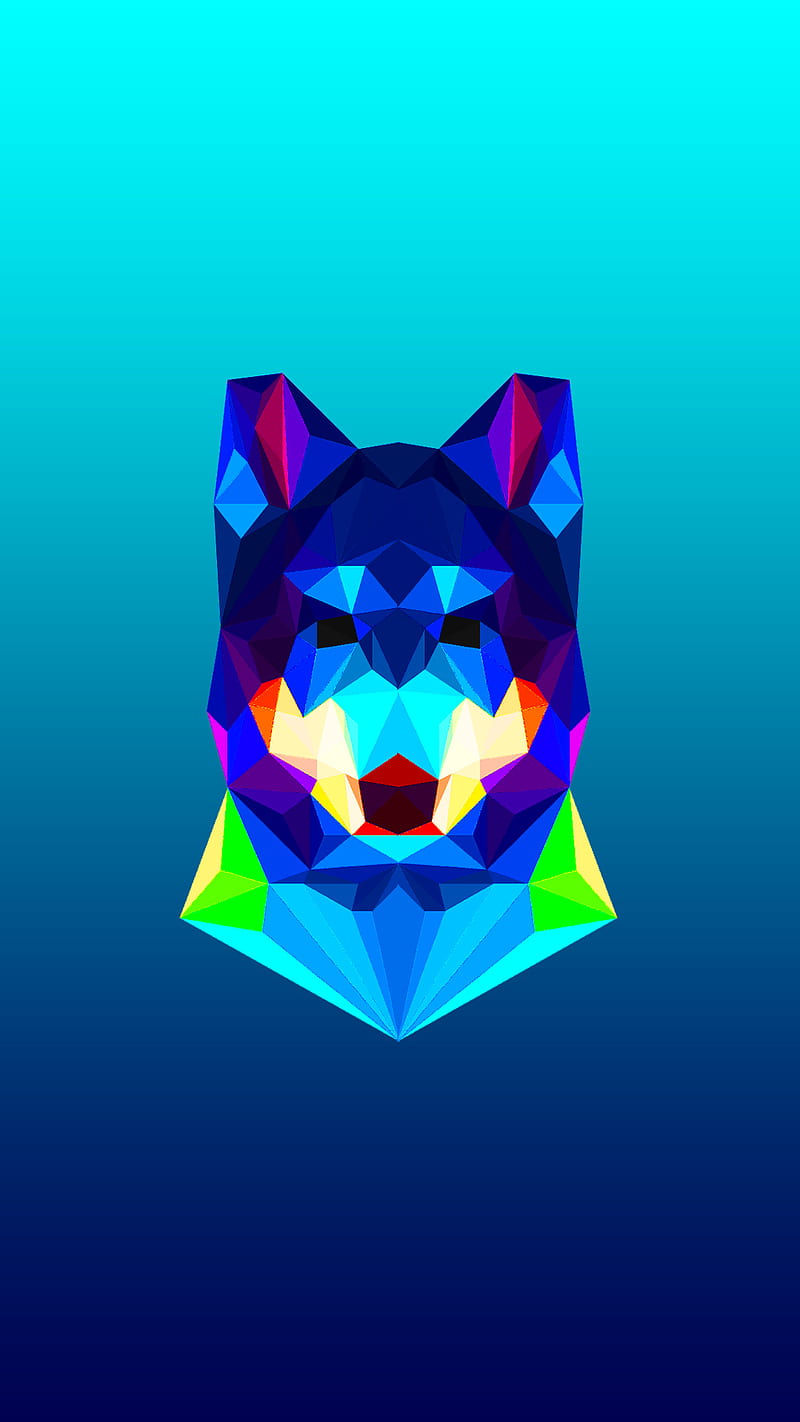 Polygon x Wolf, abstract, animal, art, beast, desenho, wild, HD phone wallpaper