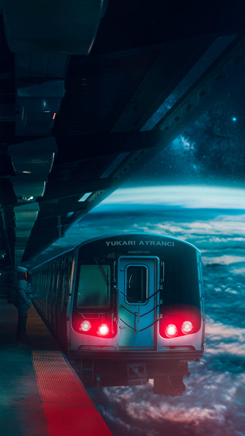 Spaceman get in metro, Astronaut, space, travel, HD phone wallpaper