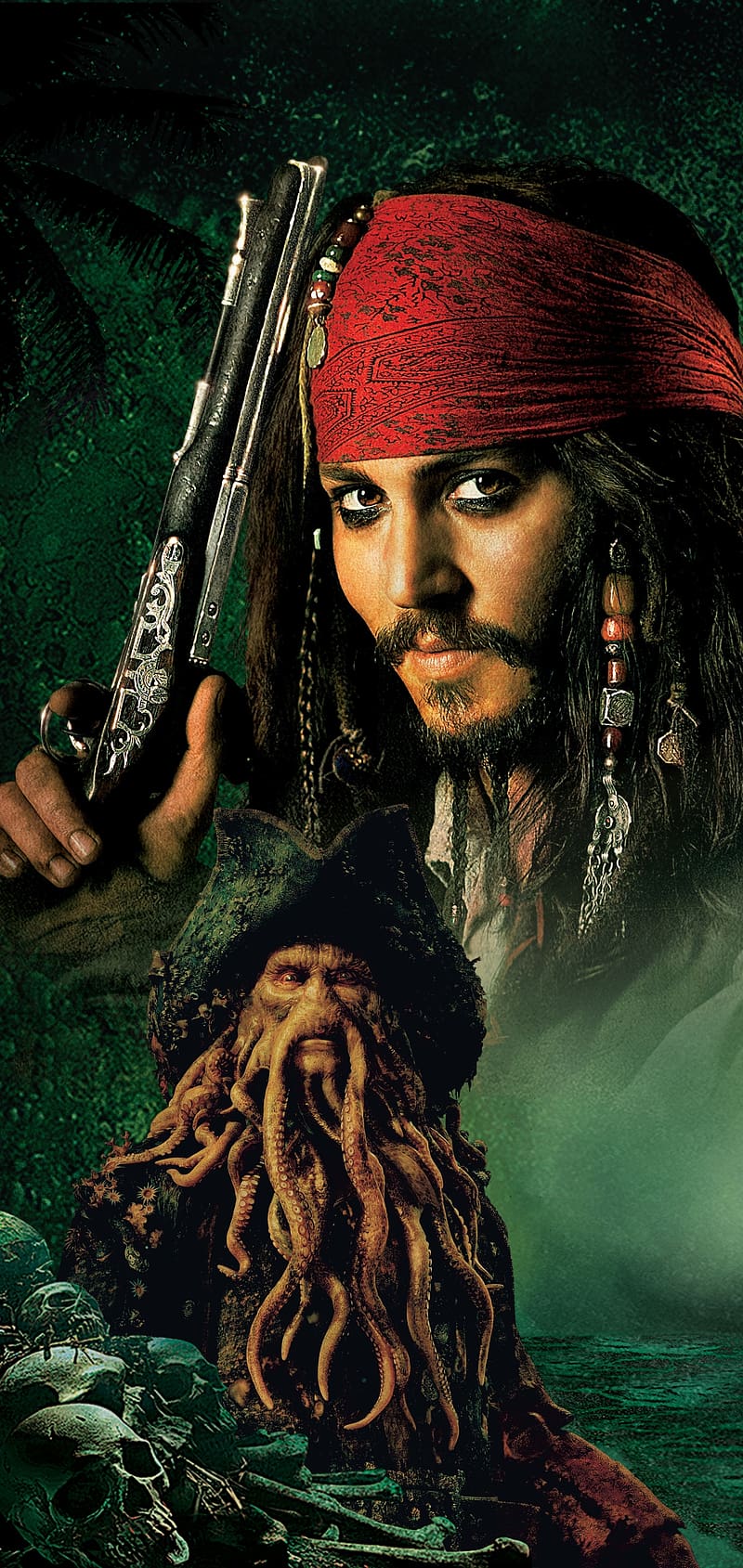 Pirates Of The Caribbean, Johnny Depp, Movie, Jack Sparrow, Pirates Of The Caribbean: Dead Man's Chest, Davy Jones, Bill Nighy, HD phone wallpaper