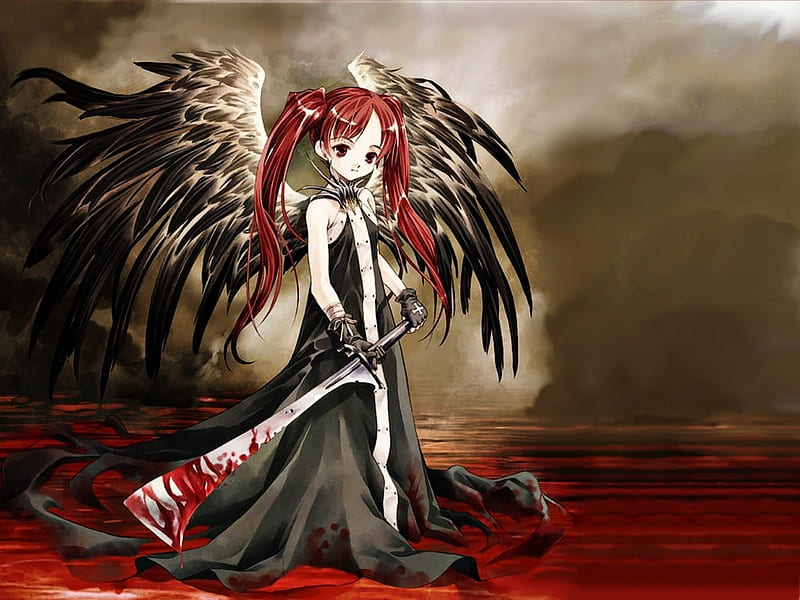 Cute Death, death, anime girl, anime, blood, HD wallpaper | Peakpx