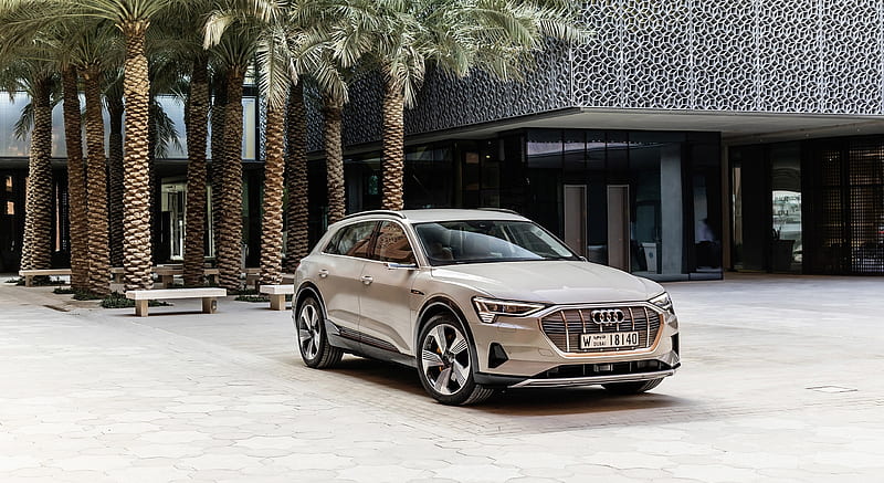 2019 Audi e-tron (Color: Siam Beige) - Front Three-Quarter , car, HD wallpaper
