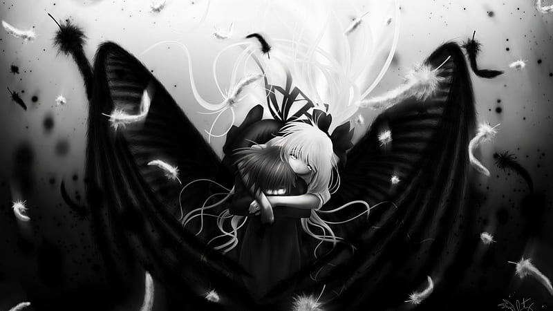 sad angel drawings anime