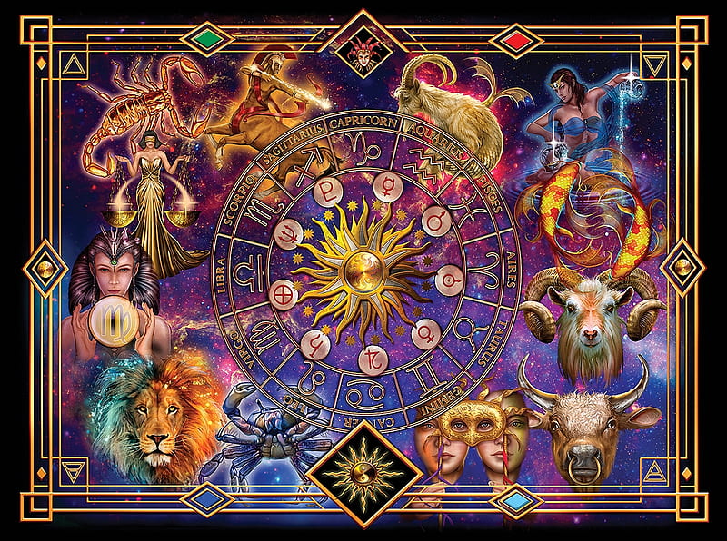 Zodiac Montage, scorpio, virgo, taurus, leo, gemini, sagittarius, aquarius, capricorn, libra, HD wallpaper