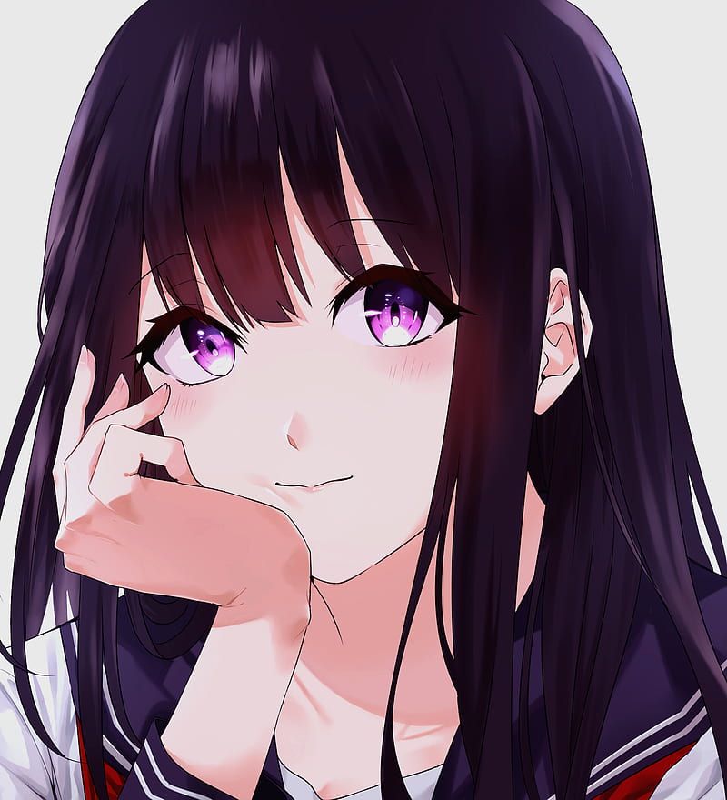 Digital painting cute anime beautiful girl in fantastic style. Cartoon  woman face in japan style. Drawing illustration artwork. Stock Illustration  | Adobe Stock