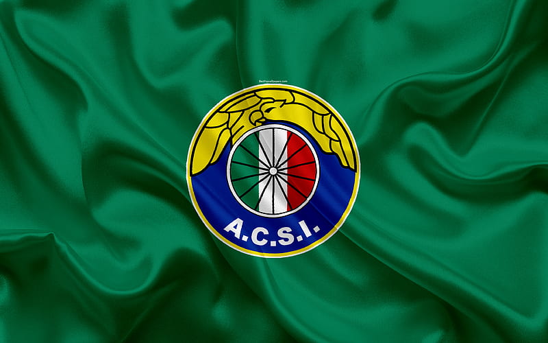 Audax Italiano Chilean football club, silk texture, logo, green flag, emblem, Chilean Primera Division, Santiago, Chile, football, HD wallpaper