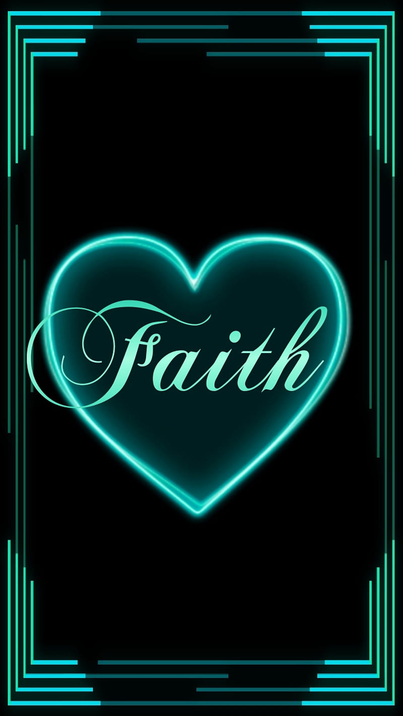 Fancy Faith, belief, black, desenho, heart, spirituality, turquoise, HD phone wallpaper