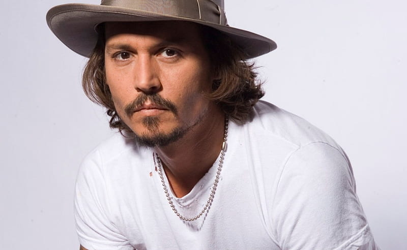 Johnny Depp, male, handsome, man, white, actor, hat, HD wallpaper